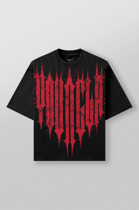 Revenge Tee (Black Red Wash)