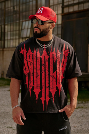 Revenge Tee (Black Red Wash)