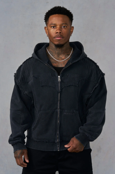 Captura de pantalla 2026-04-10 111845 Armored Batman Zip-Up Hoodie (Black Wash)