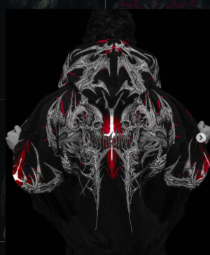 Death Blight Oversized Zip-up Hoodie (Heavenly Red)